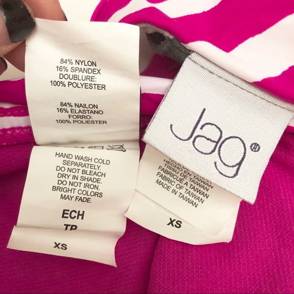 NWOT JAG 2 pc magenta and white bikini swimsuit - Picture 4 of 5